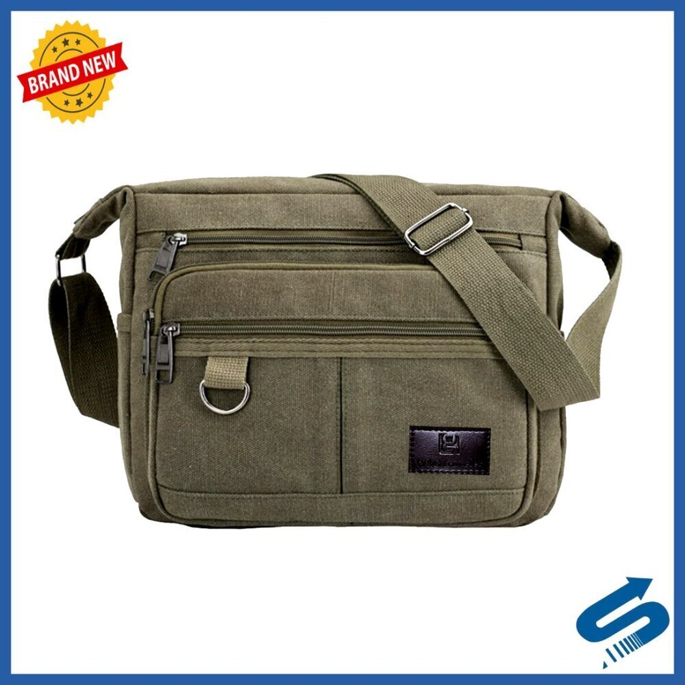 Vintage Canvas Messenger Bag RFID Blocking Laptop Shoulder Satchel Multi-Pocket
